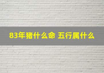 83年猪什么命 五行属什么